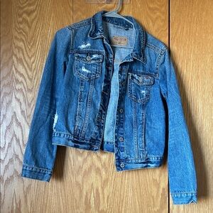 Hollister Medium Blue Distressed Denim Jacket